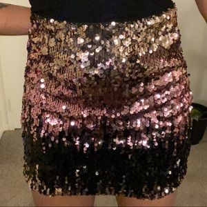Sequin Mini Skirt.